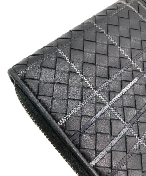 BOTTEGA VENETA（ボッテガベネタ）BOTTEGA VENETA (ボッテガベネタ) イントレチャート アトラス長財布 ブラックの古着・服飾アイテム