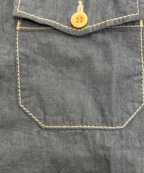 sacai（サカイ）sacai (サカイ) 裾リブコットンシャツ ブルー サイズ:3の古着・服飾アイテム