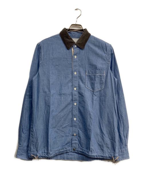 sacai（サカイ）sacai (サカイ) Velour Collar Drawstring Shirt ブルー サイズ:3の古着・服飾アイテム