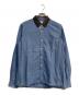 sacai（サカイ）の古着「Velour Collar Drawstring Shirt」｜ブルー