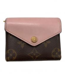 LOUIS VUITTON（ルイ ヴィトン）の古着「モノグラム コンパクトウォレッポルトフォイユ・ゾエト」｜ブラウン×ピンク