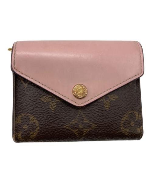 LOUIS VUITTON（ルイ ヴィトン）LOUIS VUITTON (ルイ ヴィトン) モノグラム コンパクトウォレッポルトフォイユ・ゾエト ブラウン×ピンクの古着・服飾アイテム