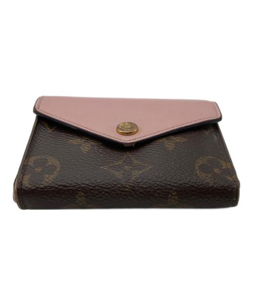 LOUIS VUITTON（ルイ ヴィトン）LOUIS VUITTON (ルイ ヴィトン) モノグラム コンパクトウォレッポルトフォイユ・ゾエト ブラウン×ピンクの古着・服飾アイテム