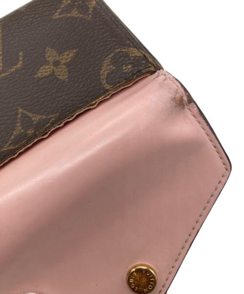 LOUIS VUITTON（ルイ ヴィトン）LOUIS VUITTON (ルイ ヴィトン) モノグラム コンパクトウォレッポルトフォイユ・ゾエト ブラウン×ピンクの古着・服飾アイテム
