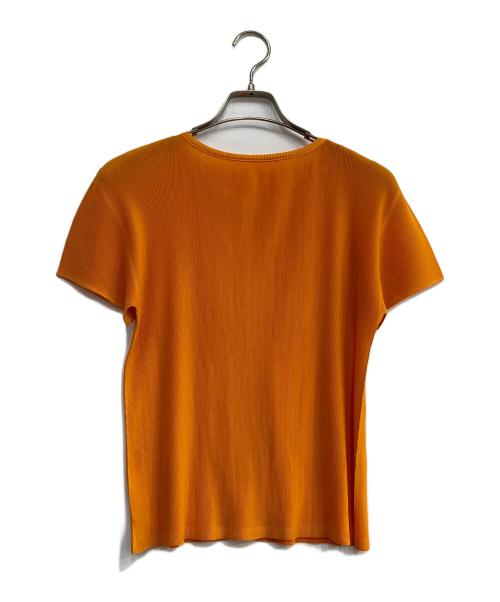 ISSEY MIYAKE（イッセイミヤケ）ISSEY MIYAKE (イッセイミヤケ) 半袖プリーツカーディガン オレンジ サイズ:3の古着・服飾アイテム