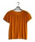 ISSEY MIYAKE（イッセイミヤケ）の古着「半袖プリーツカーディガン」｜オレンジ