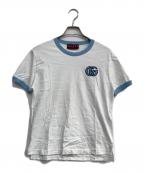 GUCCIグッチ）の古着「GG コットン ジャージ Tシャツ」｜ホワイト×ブルー