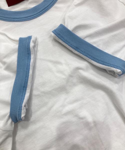 GUCCI（グッチ）GUCCI (グッチ) GG コットン ジャージ Tシャツ ホワイト×ブルー サイズ:Lの古着・服飾アイテム
