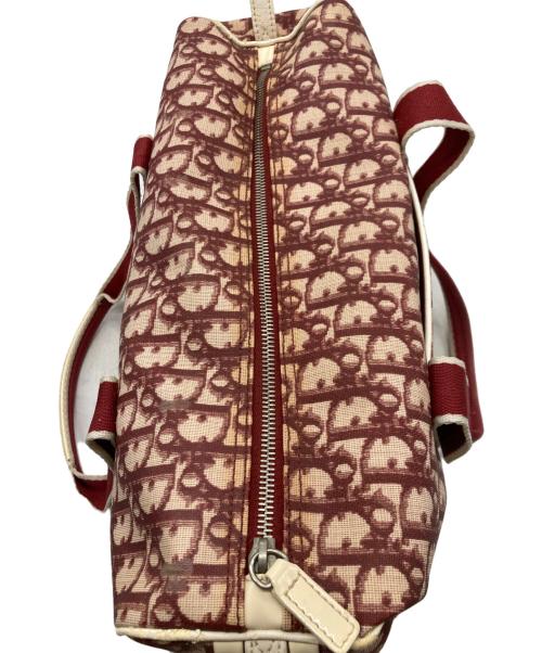 Christian Dior（クリスチャン ディオール）Christian Dior (クリスチャン ディオール) トロッター柄ミニボストンバッグ レッド×ベージュの古着・服飾アイテム