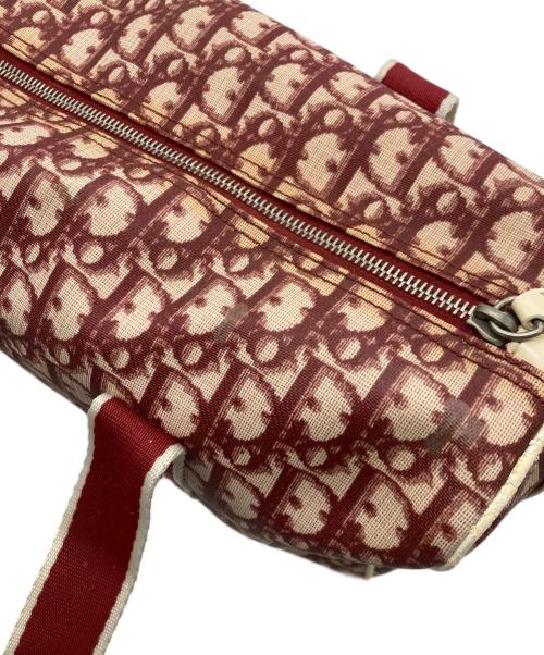 Christian Dior（クリスチャン ディオール）Christian Dior (クリスチャン ディオール) トロッター柄ミニボストンバッグ レッド×ベージュの古着・服飾アイテム