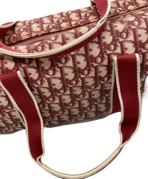 Christian Dior（クリスチャン ディオール）Christian Dior (クリスチャン ディオール) トロッター柄ミニボストンバッグ レッド×ベージュの古着・服飾アイテム