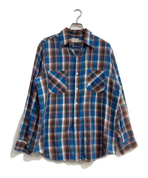 big mac（ビッグマック）BIG MAC (ビッグマック) 70'sチェックネルシャツ ブルー×レッド サイズ:Lの古着・服飾アイテム