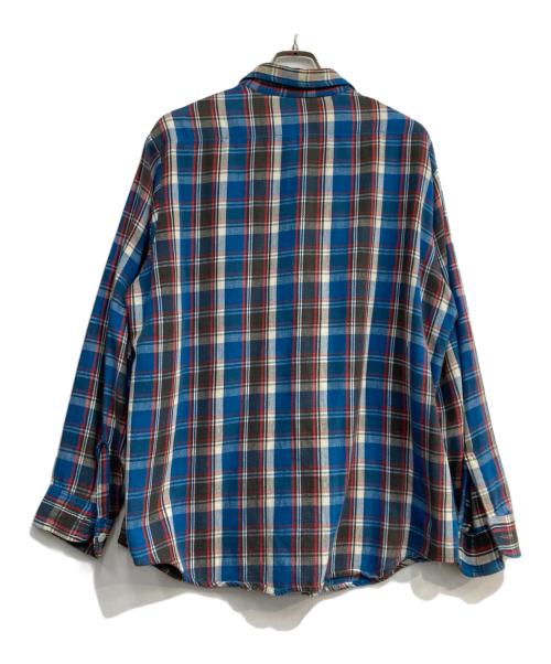 big mac（ビッグマック）BIG MAC (ビッグマック) 70'sチェックネルシャツ ブルー×レッド サイズ:Lの古着・服飾アイテム