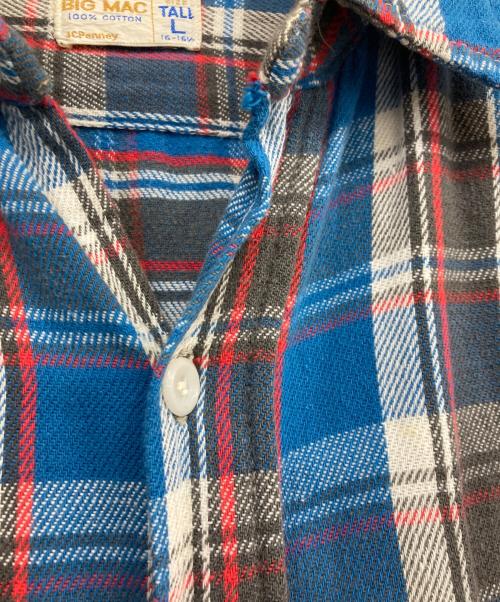 big mac（ビッグマック）BIG MAC (ビッグマック) 70'sチェックネルシャツ ブルー×レッド サイズ:Lの古着・服飾アイテム