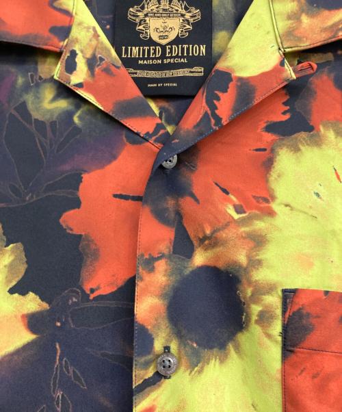 MAISON SPECIAL（メゾンスペシャル）MAISON SPECIAL (メゾンスペシャル) ORIGINAL GRAPHIC Prime-Over Open Collar Short Sleeve Shirt イエロー×オレンジ サイズ:1の古着・服飾アイテム