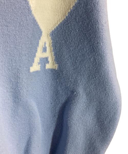 AMI Alexandre Mattiussi（アミアレクサンドルマテュッシ）AMI Alexandre Mattiussi (アミアレクサンドルマテュッシ) クルーネックニット ブルー サイズ:Ｌの古着・服飾アイテム