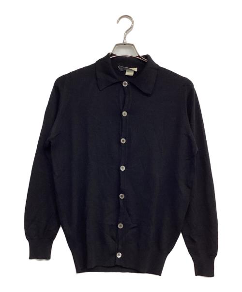 JOHN SMEDLEY（ジョンスメドレー）JOHN SMEDLEY (ジョンスメドレー) SHIPS (シップス) 襟付きニットカーディガン ブラック サイズ:Sの古着・服飾アイテム