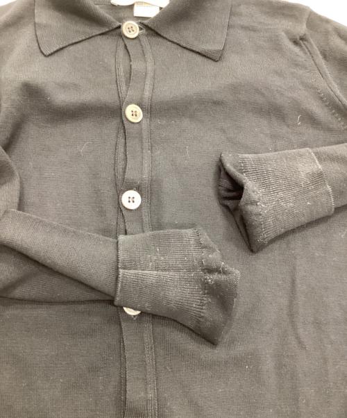 JOHN SMEDLEY（ジョンスメドレー）JOHN SMEDLEY (ジョンスメドレー) SHIPS (シップス) 襟付きニットカーディガン ブラック サイズ:Sの古着・服飾アイテム