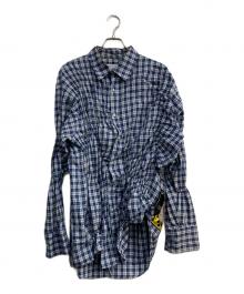 TENDER PERSON（テンダ―パーソン）の古着「GATHER SHIRT」｜ブルー
