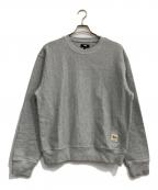 stussyステューシー）の古着「Contrast Stitch Label  crew sweat」｜グレー