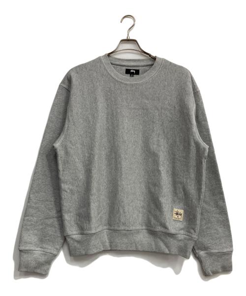 stussy（ステューシー）stussy (ステューシー) Contrast Stitch Label  crew sweat グレー サイズ:Ｍの古着・服飾アイテム