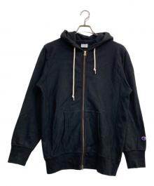Champion REVERSE WEAVE（チャンピオン リバース ウィーブ）の古着「ジップフーデッドスウェットシャツ」｜ブラック