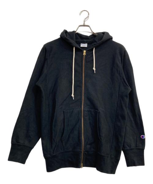 Champion REVERSE WEAVE（チャンピオン リバース ウィーブ）Champion REVERSE WEAVE (チャンピオン リバース ウィーブ) ジップフーデッドスウェットシャツ ブラック サイズ:XLの古着・服飾アイテム