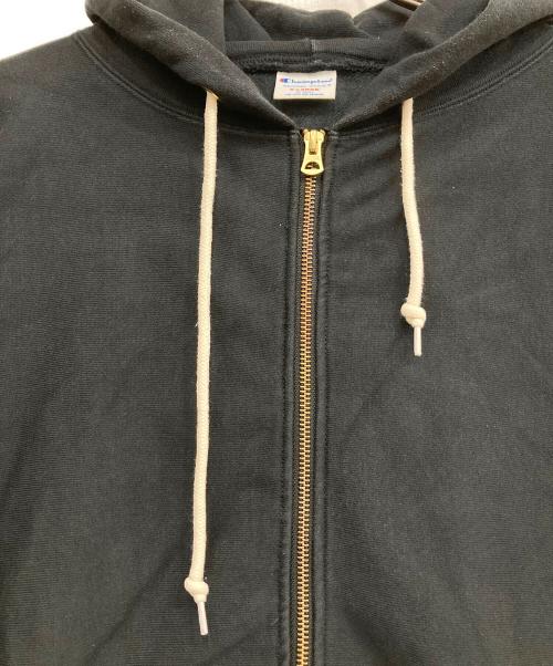 Champion REVERSE WEAVE（チャンピオン リバース ウィーブ）Champion REVERSE WEAVE (チャンピオン リバース ウィーブ) ジップフーデッドスウェットシャツ ブラック サイズ:XLの古着・服飾アイテム