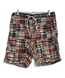 Denim & Supply Ralph Lauren（デニム＆サプライ ラルフローレン）の古着「パッチワークハーフパンツ」｜ネイビー×レッド