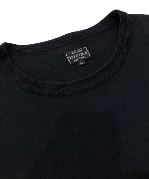 SCHOTT BROS.（ショット）SCHOTT BROS. (ショット) LEATHER POCKET T-SHIRT ブラック サイズ:XLの古着・服飾アイテム