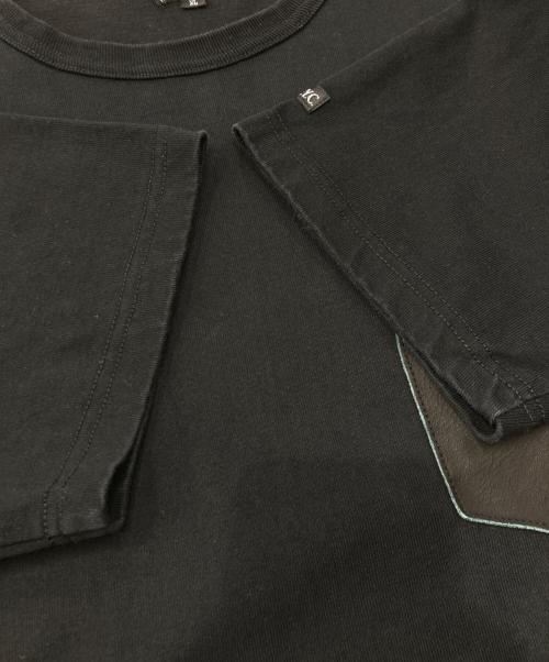 SCHOTT BROS.（ショット）SCHOTT BROS. (ショット) LEATHER POCKET T-SHIRT ブラック サイズ:XLの古着・服飾アイテム