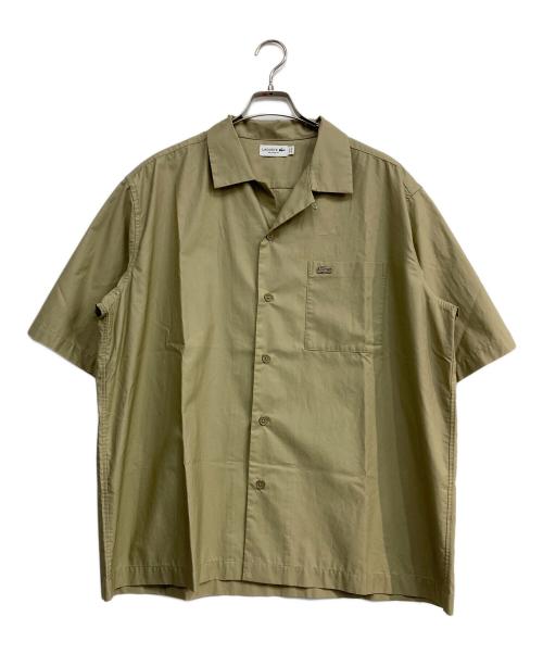 LACOSTE（ラコステ）LACOSTE (ラコステ) コットンバックサテンオープンカラーシャツ ベージュ サイズ:Lの古着・服飾アイテム
