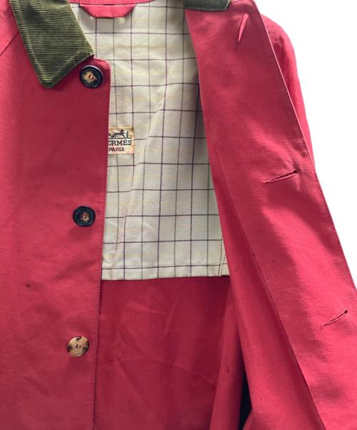 HERMES（エルメス）HERMES (エルメス) ゴム引きコート レッド サイズ:XSの古着・服飾アイテム