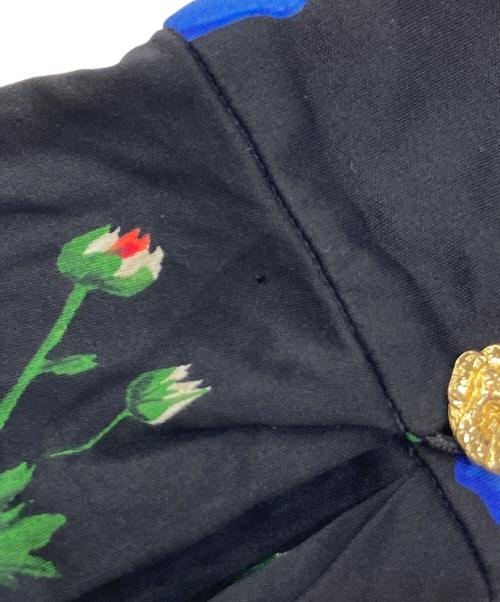 LEONARD PARIS（レオナール パリ）LEONARD PARIS (レオナール パリ) シルク花柄ワンピース ブラック×レッド サイズ:4の古着・服飾アイテム
