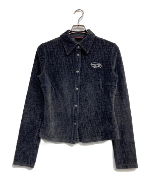 DIESEL（ディーゼル）DIESEL (ディーゼル) モノグラム ジャガード Dロゴラインストーン グレー サイズ:Mの古着・服飾アイテム