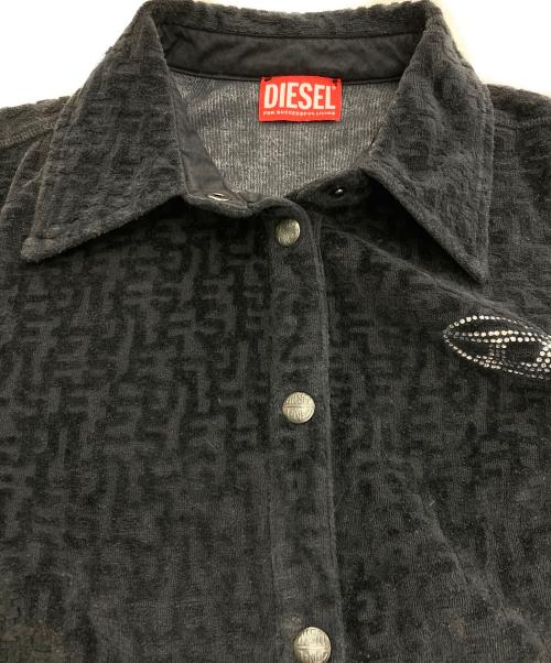 DIESEL（ディーゼル）DIESEL (ディーゼル) モノグラム ジャガード Dロゴラインストーン グレー サイズ:Mの古着・服飾アイテム