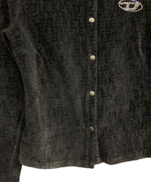 DIESEL（ディーゼル）DIESEL (ディーゼル) モノグラム ジャガード Dロゴラインストーン グレー サイズ:Mの古着・服飾アイテム