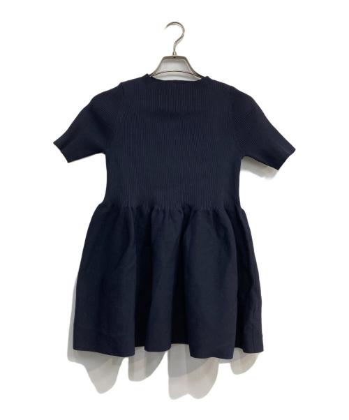 UNITED ARROWS TOKYO（ユナイテッドアローズトウキョウ）UNITED ARROWS TOKYO (ユナイテッドアローズトウキョウ) ペプラムショートスリーブニット ネイビー サイズ:FREEの古着・服飾アイテム