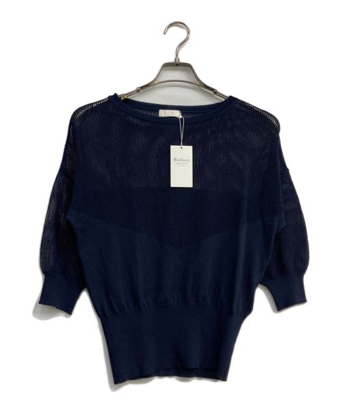BALLSEY（ボールジィ）BALLSEY (ボールジィ) コットンポリエステルメッシュ クルーネックプルオーバー ネイビー サイズ:S 未使用品の古着・服飾アイテム