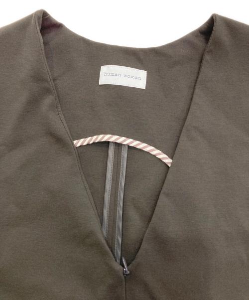 HUMAN WOMAN（ヒューマンウーマン）HUMAN WOMAN (ヒューマンウーマン) ストレッチポンチオールインワン ブラウン サイズ:Mの古着・服飾アイテム