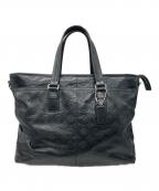 COACHコーチ）の古着「Op Art Leather Business Tote」｜ブラック