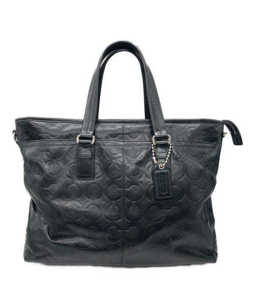 COACH（コーチ）COACH (コーチ) Op Art Leather Business Tote ブラックの古着・服飾アイテム