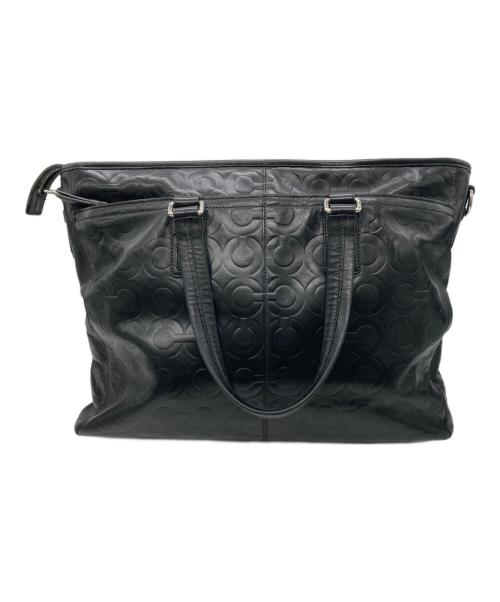 COACH（コーチ）COACH (コーチ) Op Art Leather Business Tote ブラックの古着・服飾アイテム