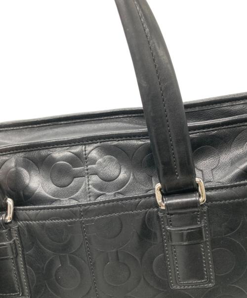 COACH（コーチ）COACH (コーチ) Op Art Leather Business Tote ブラックの古着・服飾アイテム
