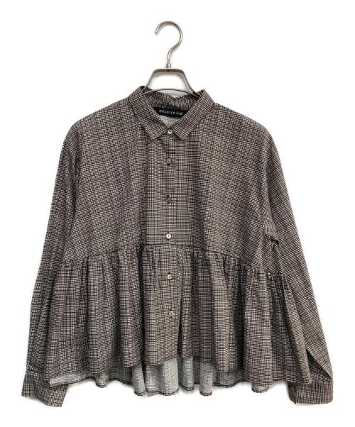 mizuiro-ind（ミズイロインド）mizuiro-ind (ミズイロインド) ペプラムブラウス ブラウン サイズ:FREEの古着・服飾アイテム