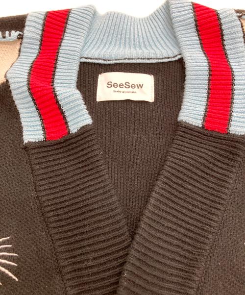 seesew（シーソー）SeeSew (シーソー) SKA CARDIGAN ブラック サイズ:Lの古着・服飾アイテム