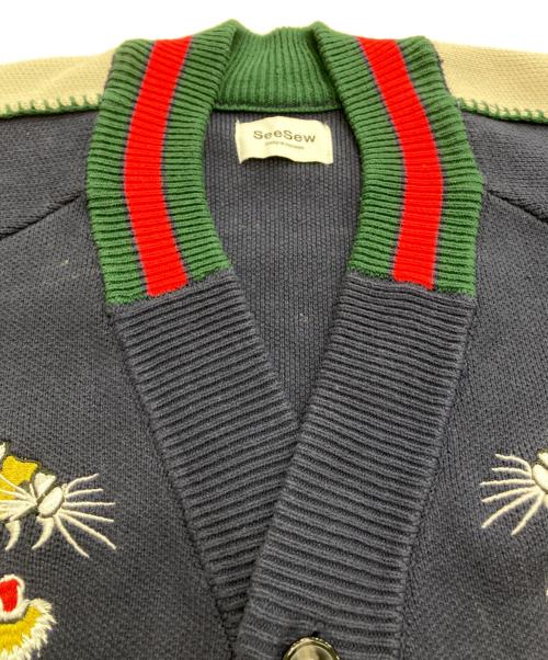 seesew（シーソー）SeeSew (シーソー) SKA CARDIGAN ネイビー サイズ:Lの古着・服飾アイテム