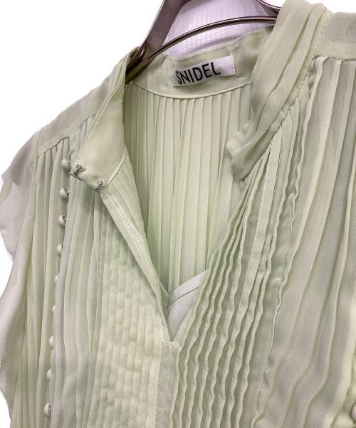 Snidel（スナイデル）Snidel (スナイデル) プリーツプリントワンピ グリーン サイズ:00の古着・服飾アイテム