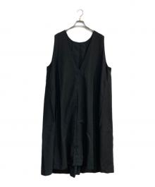 nest Robe（ネストローブ）の古着「ディープVネックノースリーブドレス」｜ブラック