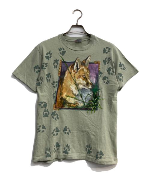 Hanes（ヘインズ）Hanes (ヘインズ) プリントTシャツ グリーン サイズ:Sの古着・服飾アイテム